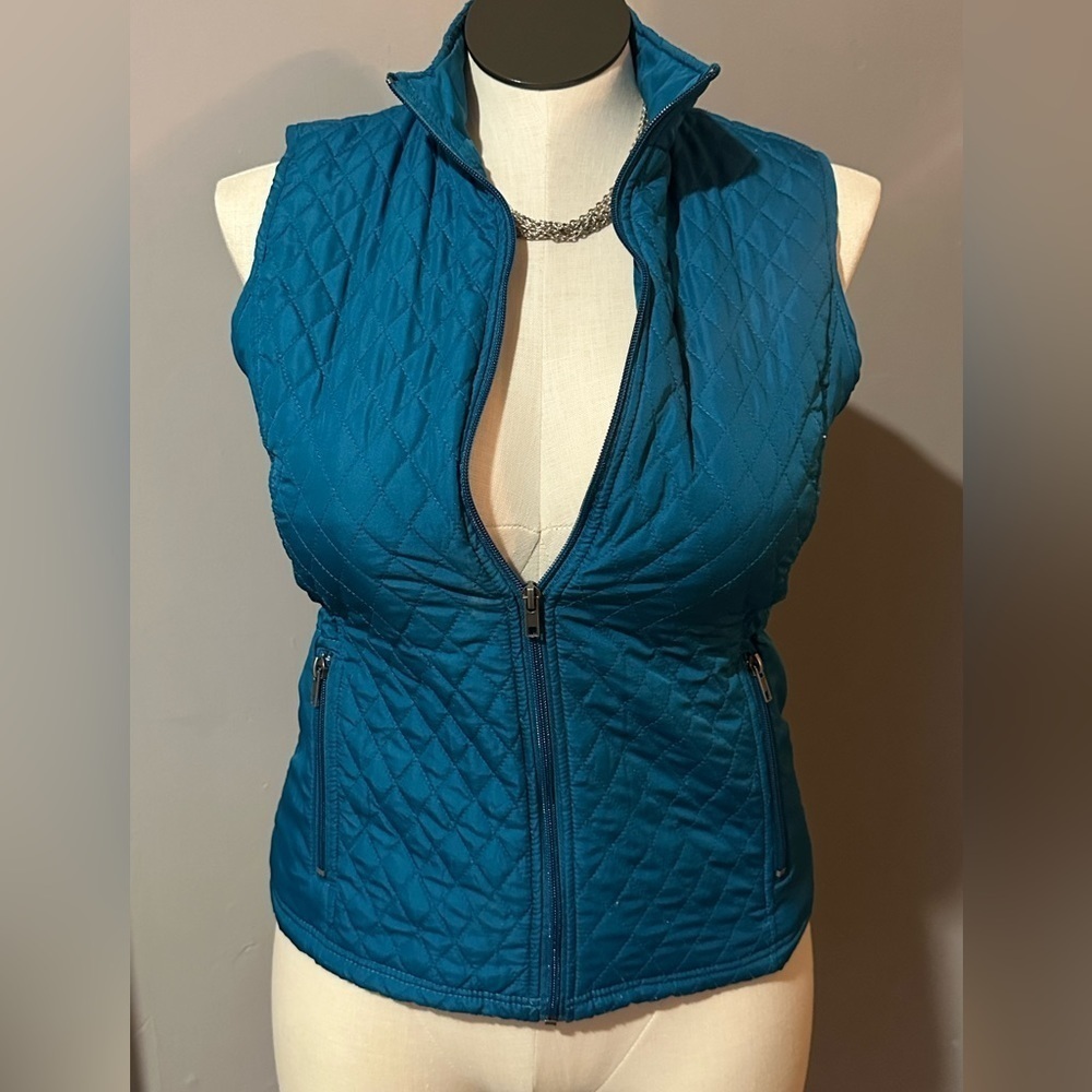 Women’s blue relativity outerwear zipper vest size small